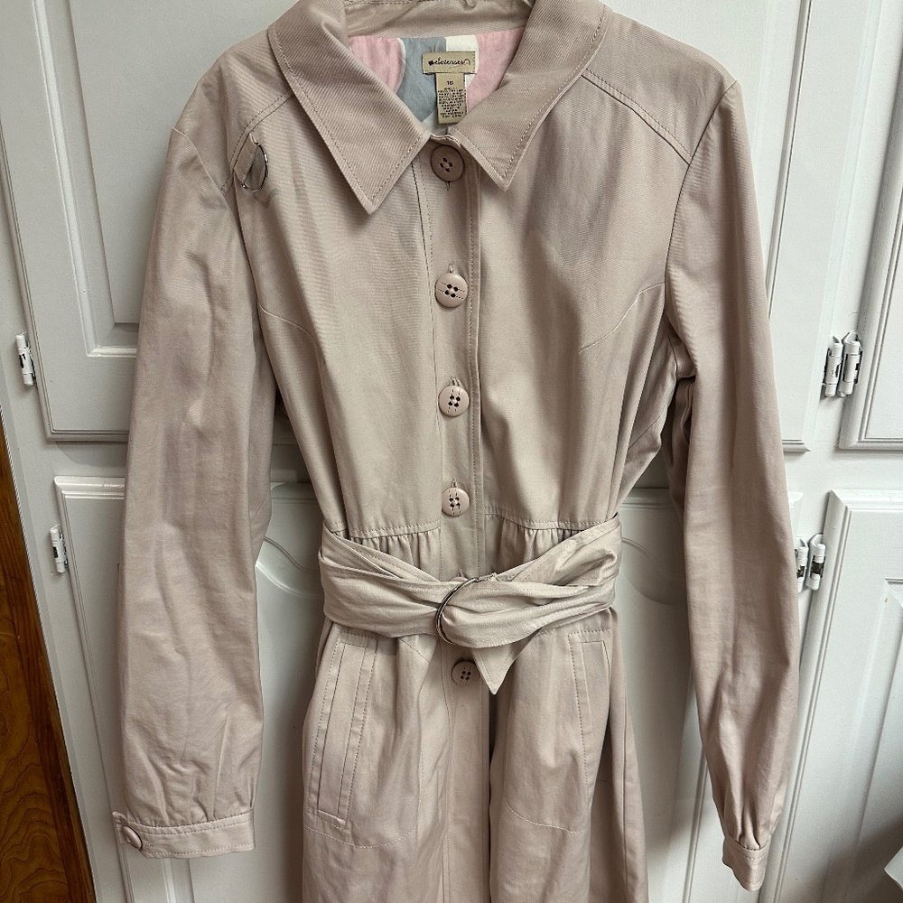 Pink peplum belted Trench Coat